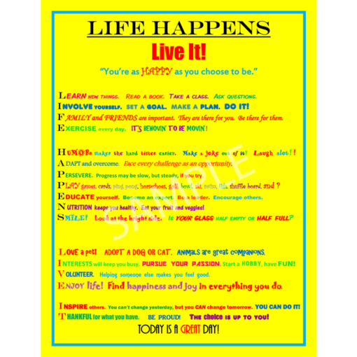 "Life Happens. Live It!"  Poster